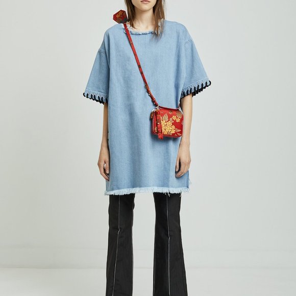 MARQUES'ALMEIDA Jacquard Shoulder Bag Red - Picture 7 of 13